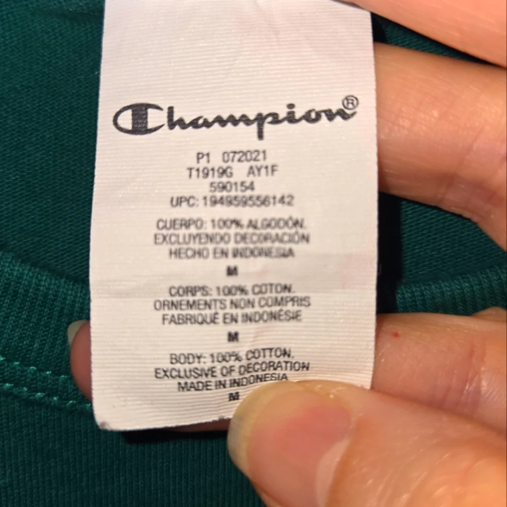Champion Men's M Green Short Sleeve Tee Classic Fit - Picture 6 of 11